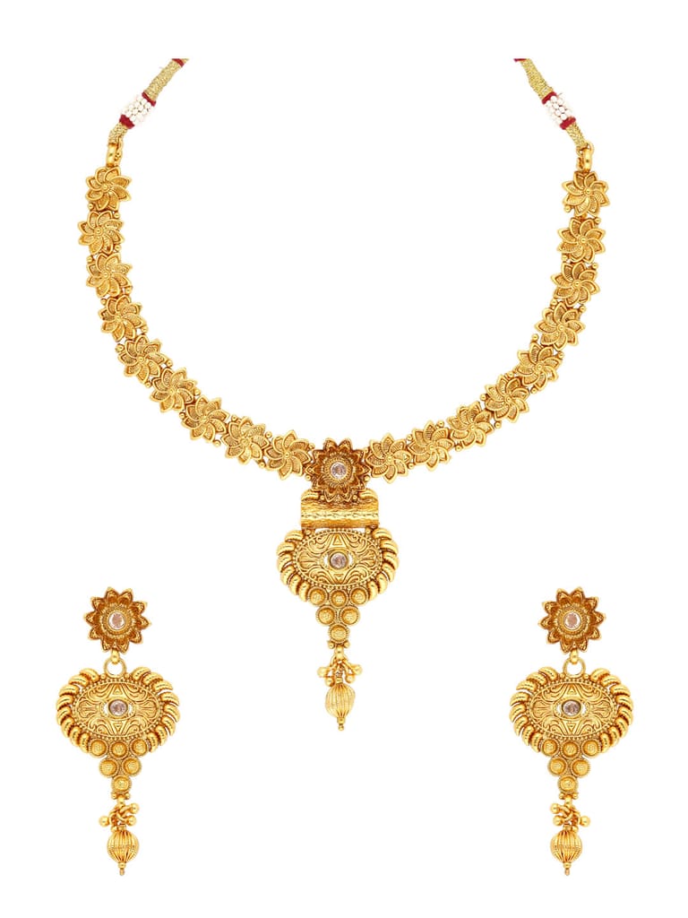 Antique Necklace Set in Gold finish - AMN93