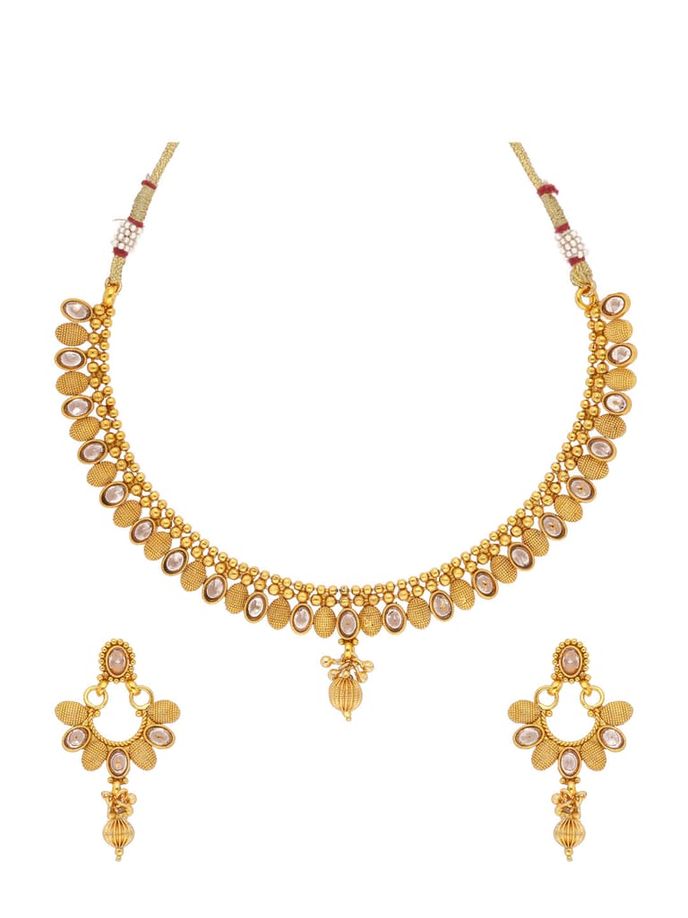 Antique Necklace Set in Gold finish - AMN96