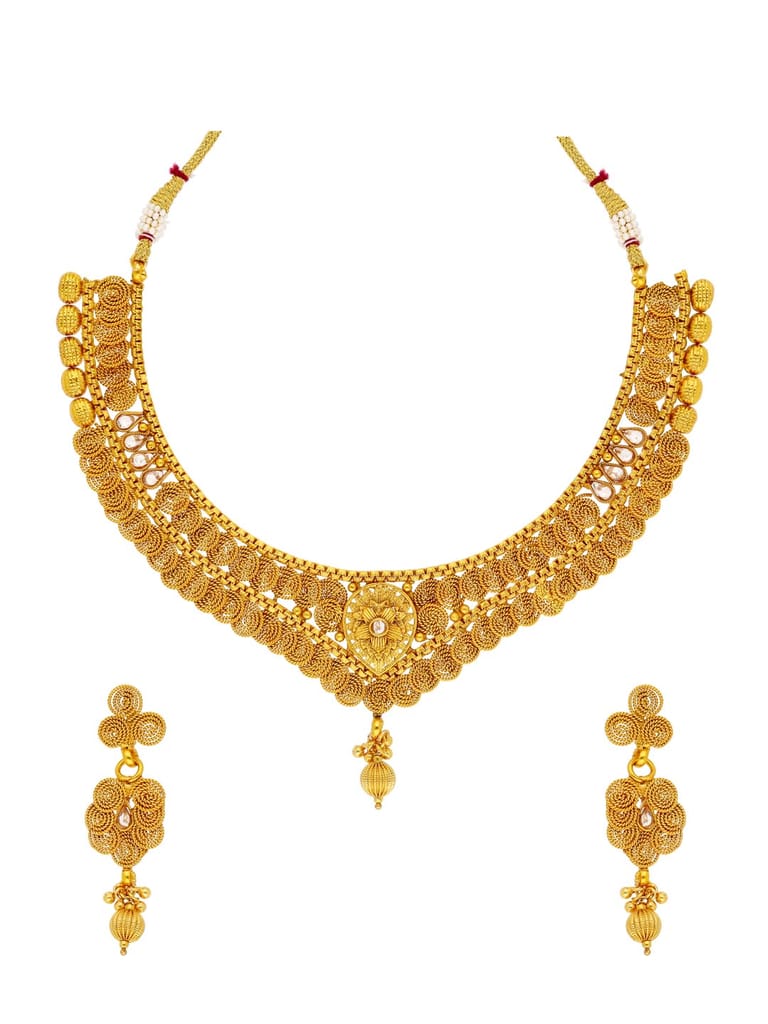 Antique Necklace Set in Gold finish - AMN95