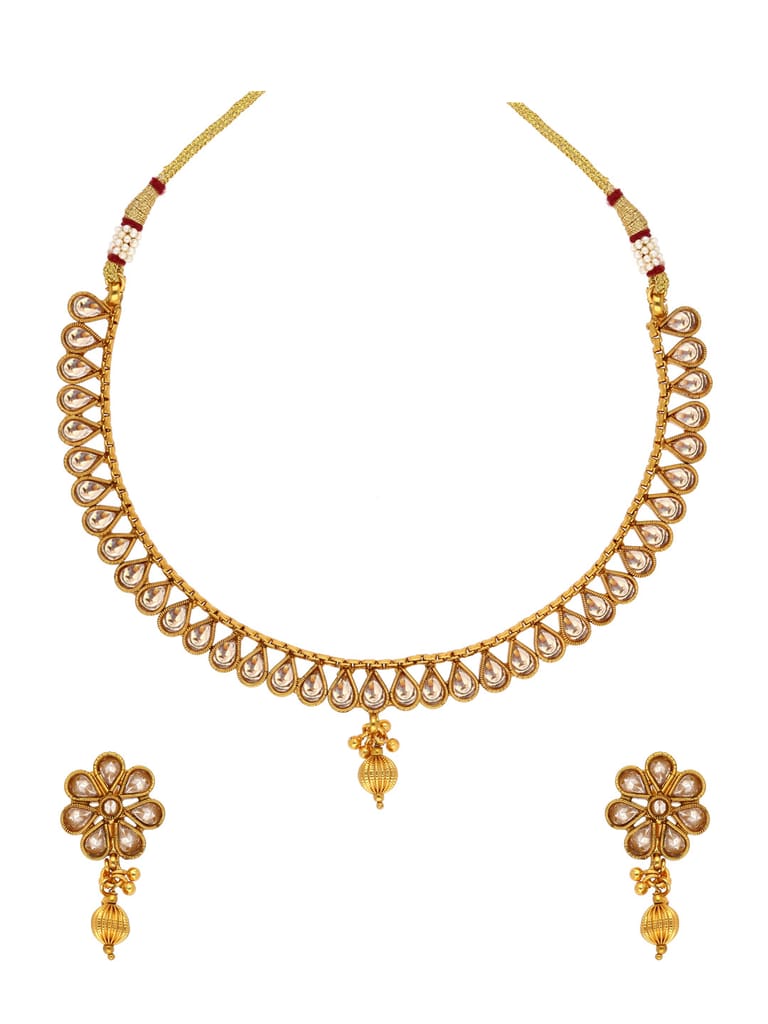 Reverse AD Necklace Set in Gold finish - AMN94