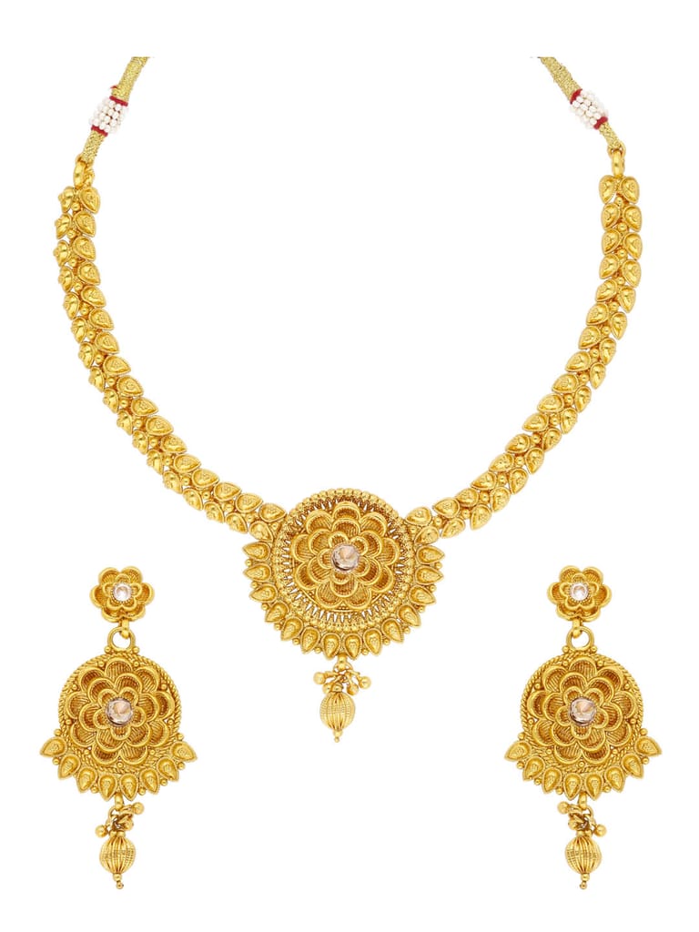Antique Necklace Set in Gold finish - AMN97