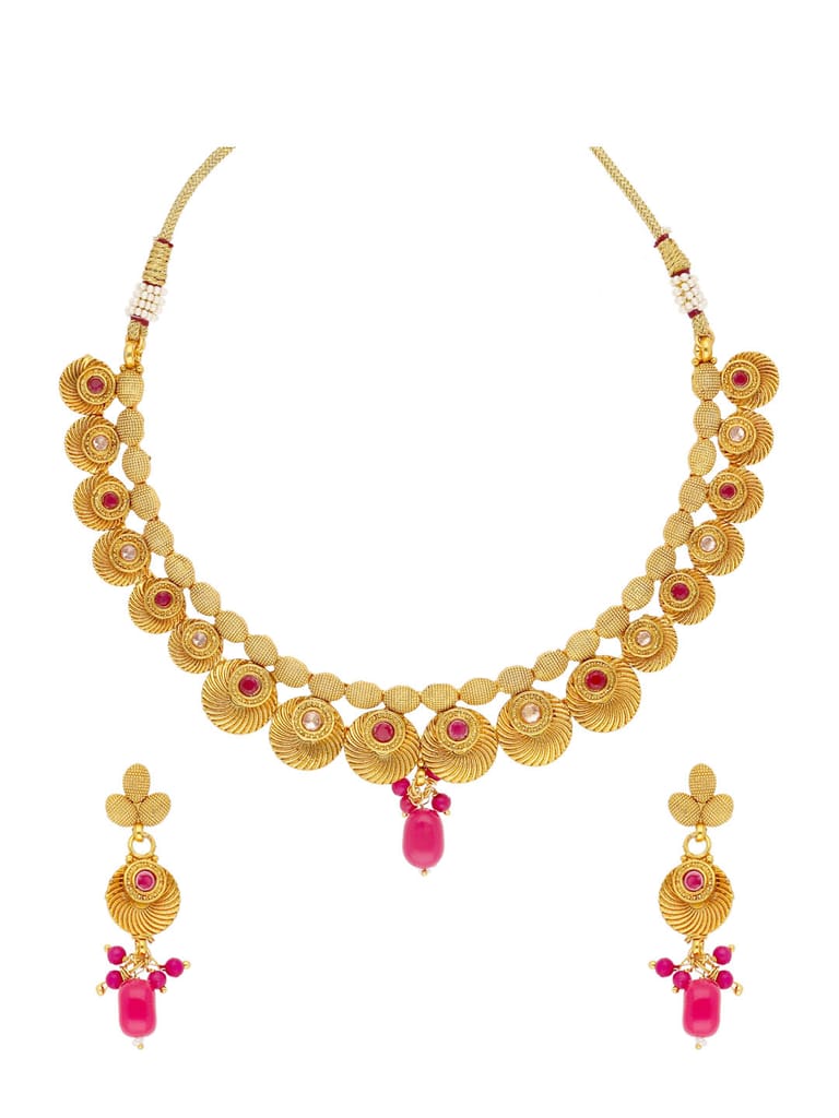 Antique Necklace Set in Gold finish - AMN98