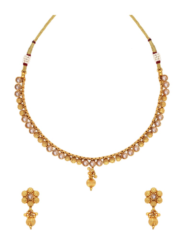 Reverse AD Necklace Set in Gold finish - AMN101