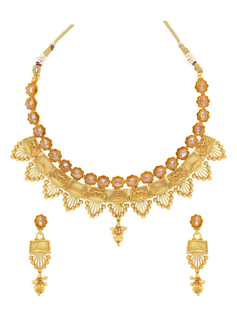 Antique Necklace Set in Gold finish - AMN104