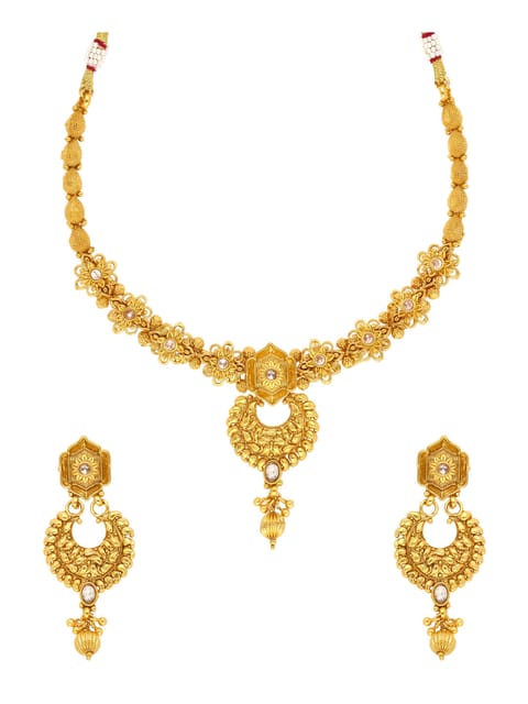 Antique Necklace Set in Gold finish - AMN106