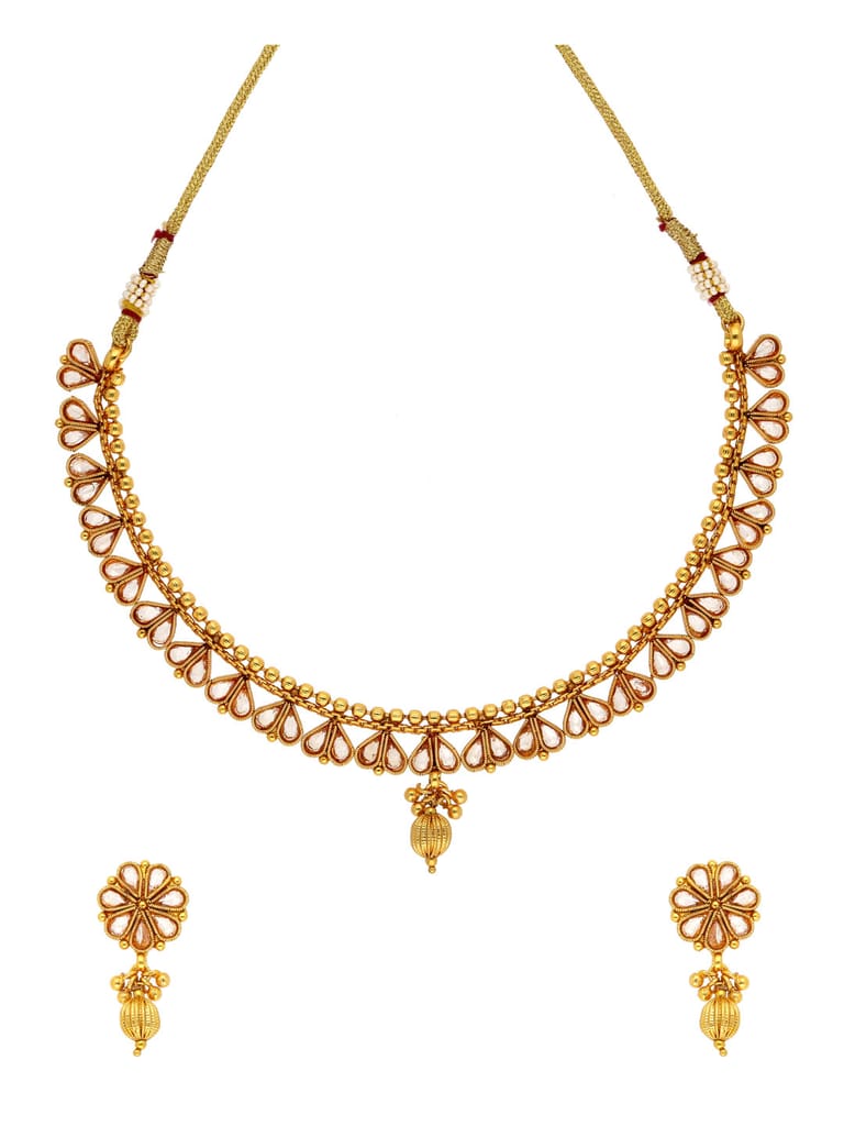 Reverse AD Necklace Set in Gold finish - AMN109