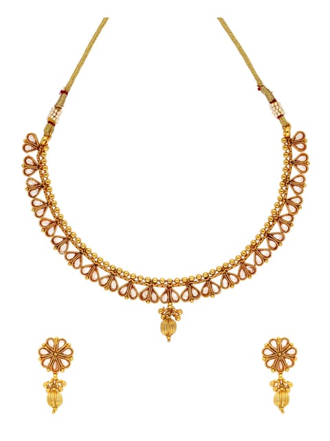 Reverse AD Necklace Set in Gold finish - AMN109