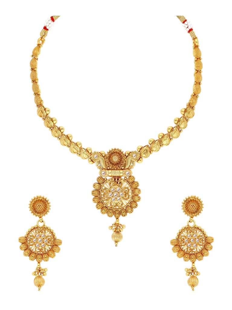 Antique Necklace Set in Gold finish - AMN110