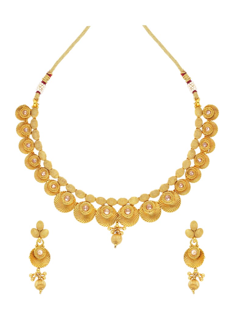 Antique Necklace Set in Gold finish - AMN114