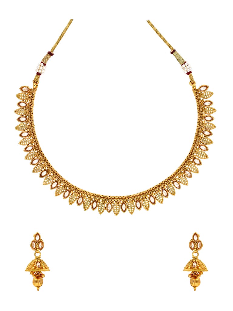 Antique Necklace Set in Gold finish - AMN119