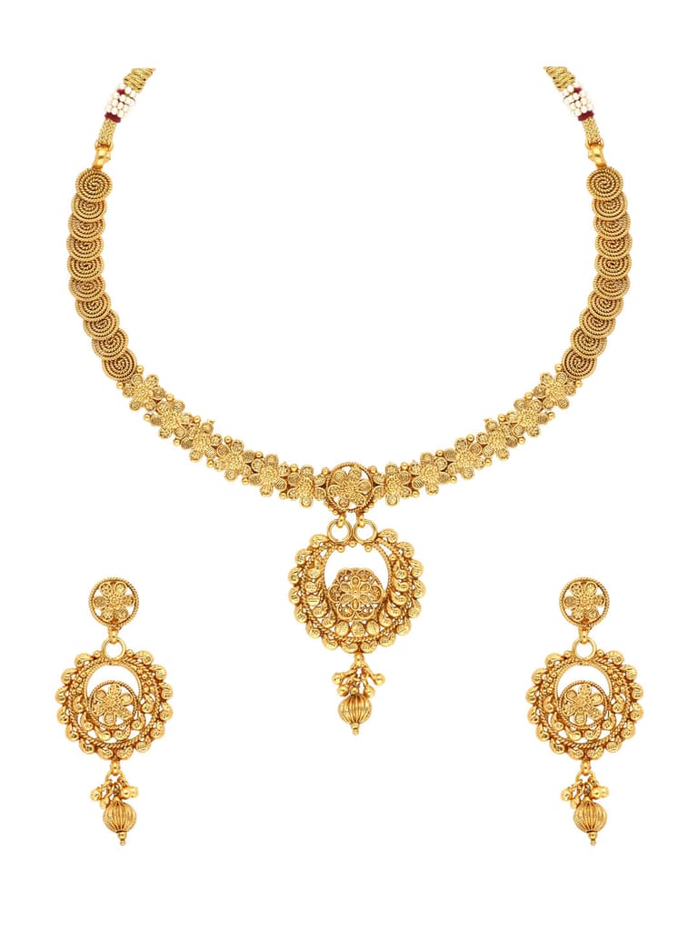 Antique Necklace Set in Gold finish - AMN126
