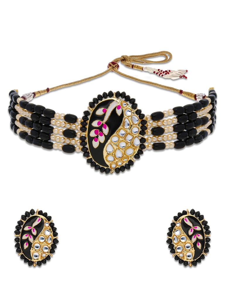 Kundan Choker Necklace Set in Gold finish - PRT2664