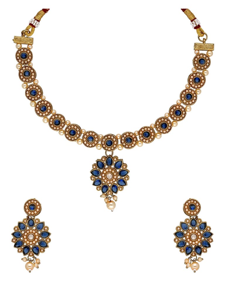 Antique Necklace Set in Mehendi finish - KOT883