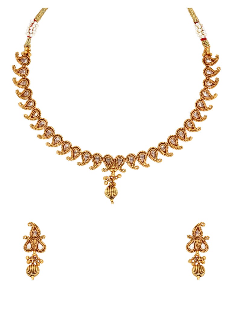 Reverse AD Necklace Set in Gold finish - S34701