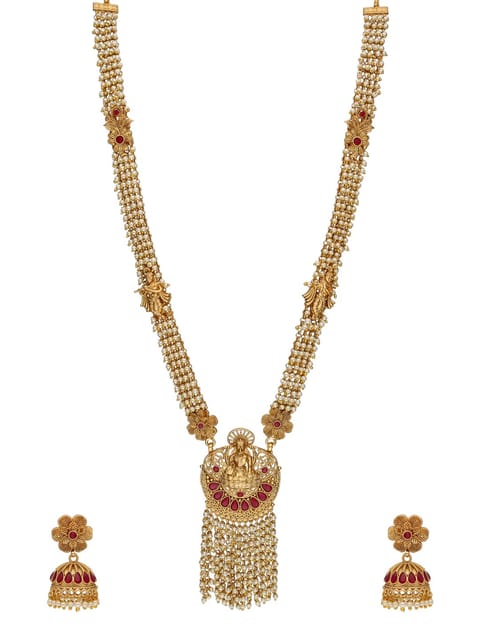 Temple Long Necklace Set in Rajwadi finish - AMN191