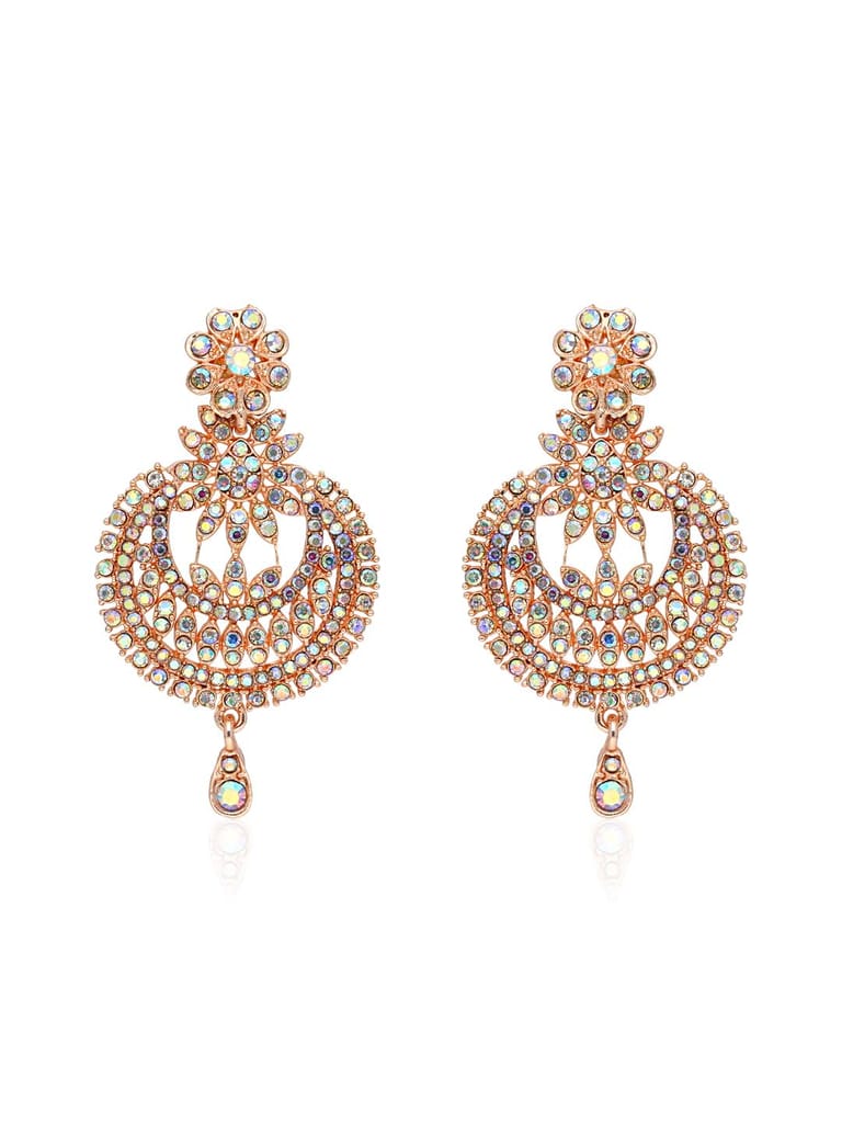 Traditional Long Earrings in Rose Gold finish - SHA3143