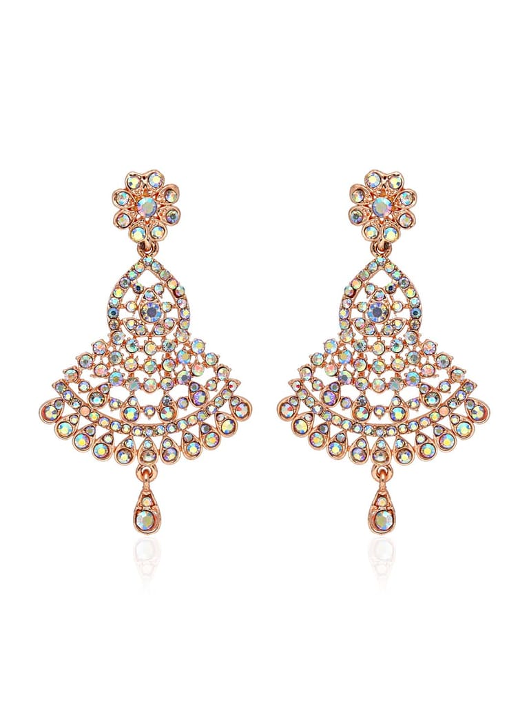 Traditional Long Earrings in Rose Gold finish - SHA3379