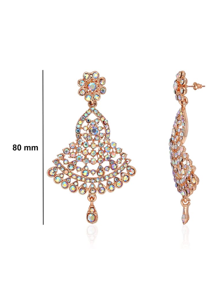 Traditional Long Earrings in Rose Gold finish - SHA3379