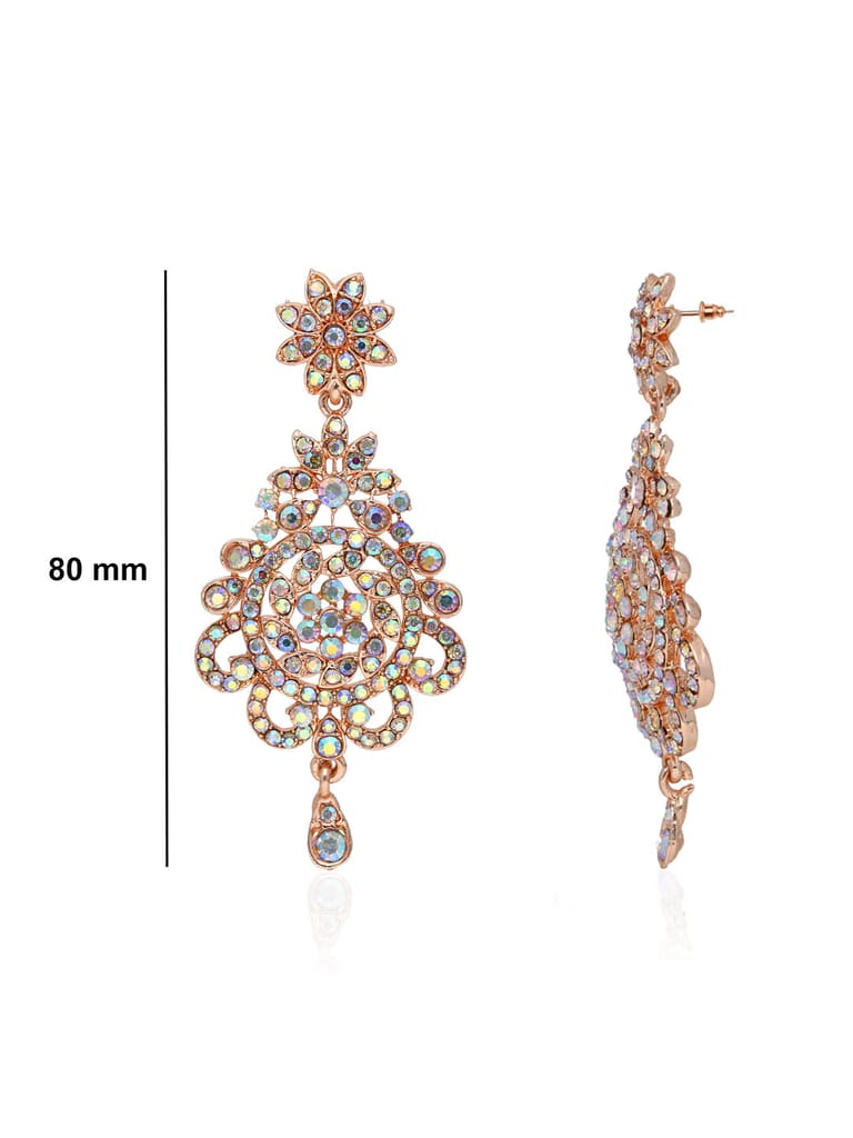 Traditional Long Earrings in Rose Gold finish - SHA3375
