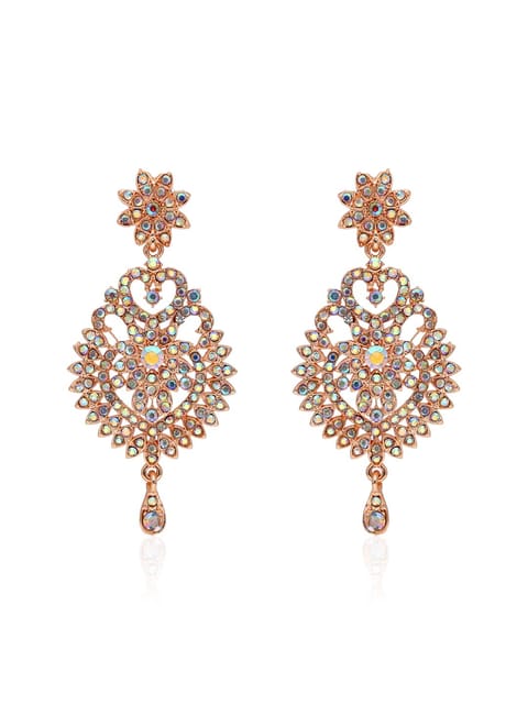 Traditional Long Earrings in Rose Gold finish - SHA3380