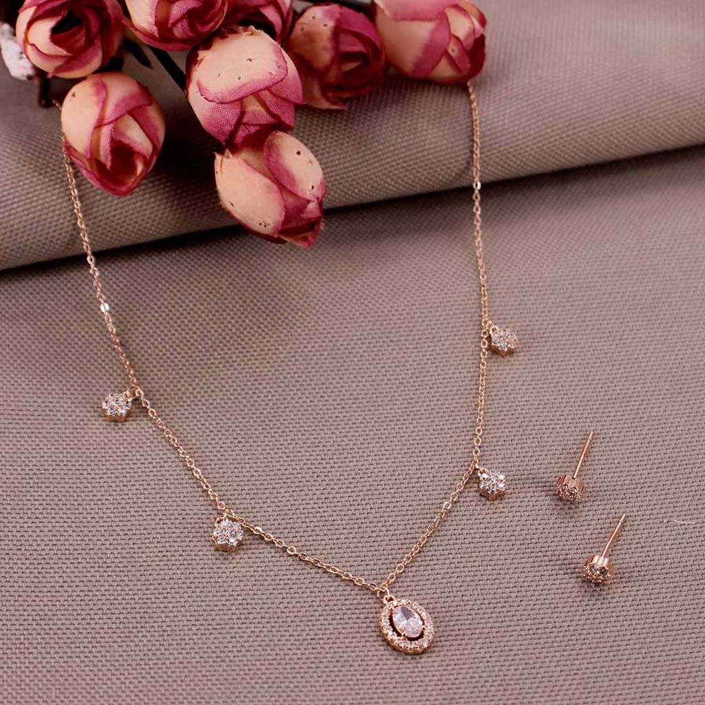 Western Necklace Set in Rose Gold finish - CNB29947