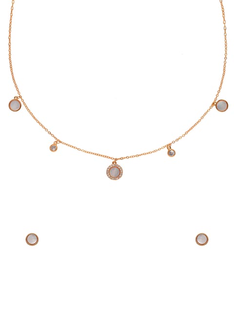 Western Necklace Set in Rose Gold finish with MOP - CNB29957