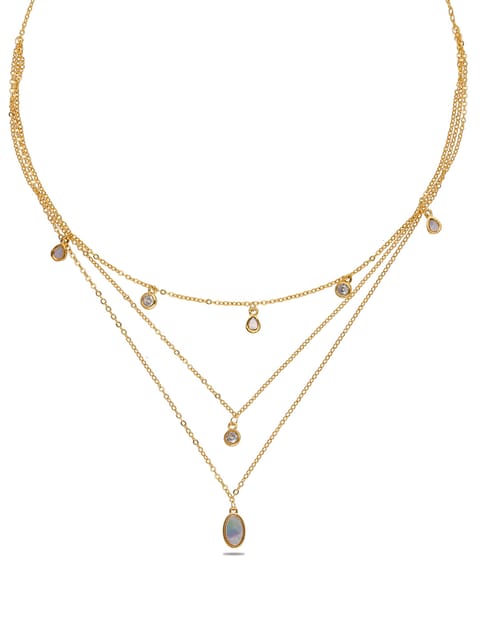 Western Necklace in Gold finish with MOP - CNB29975