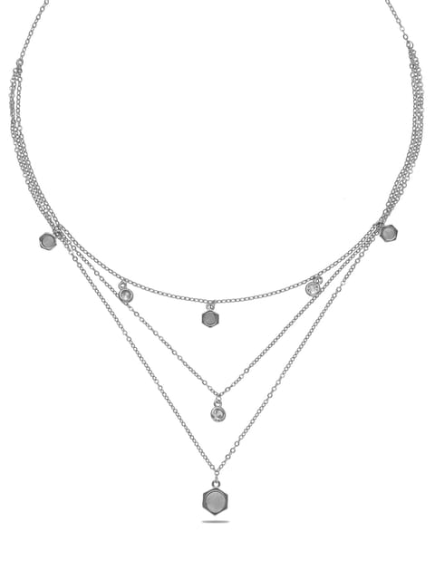 Western Necklace in Rhodium finish with MOP - CNB29978