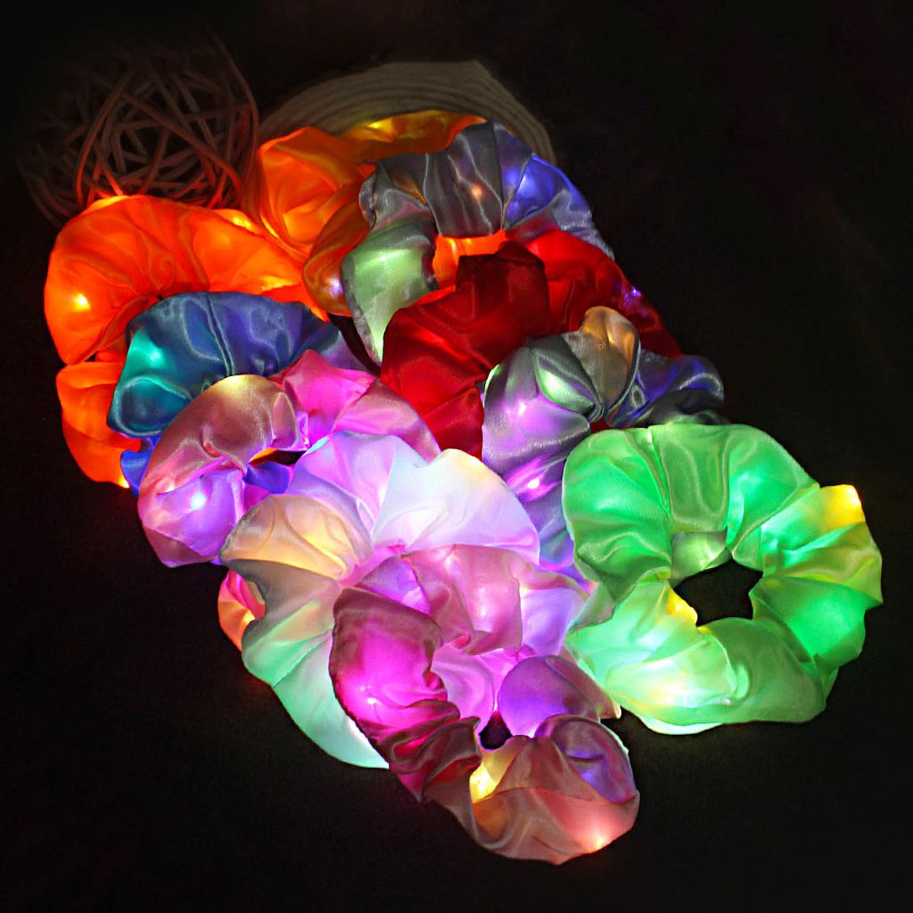 Plain Scrunchies with LED Light in Assorted color - CNB30557