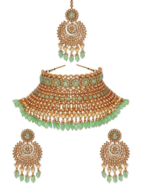 Reverse AD Necklace Set in Gold finish - AOA7411
