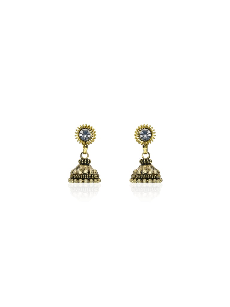 Jhumka Earrings in Oxidised Gold finish - OMJ8087