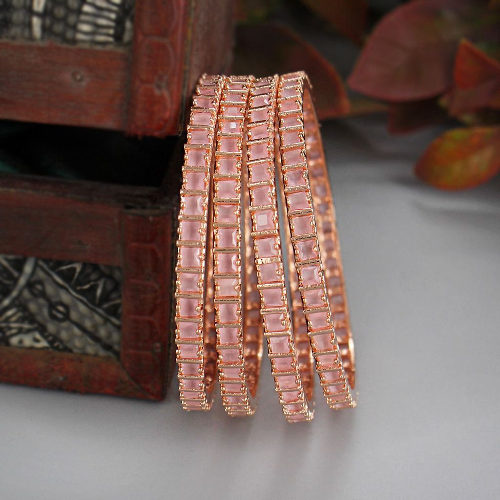 AD / CZ Bangles in Rose Gold finish - RRB1686PI