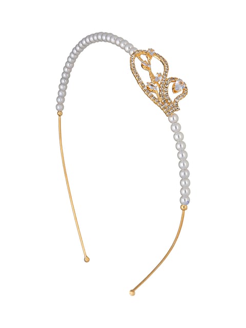 Pearls Hair Band in Gold finish - PARK14GO