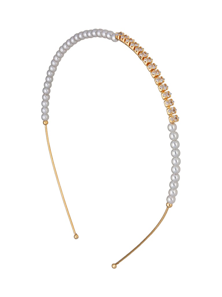 Pearls Hair Band in Gold finish - PARK25GO