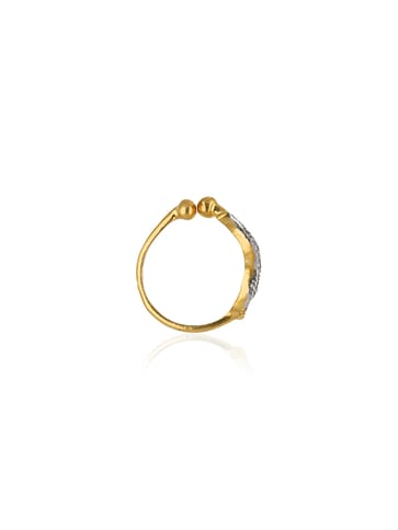 AD / CZ Clip Ons (Press) Nose Ring in Two Tone finish - SKH274