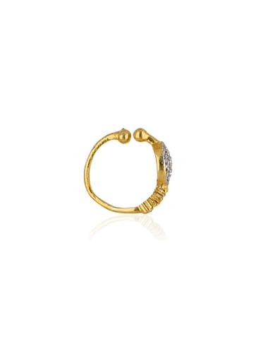 AD / CZ Clip Ons (Press) Nose Ring in Two Tone finish - SKH275