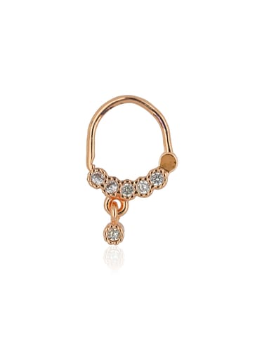 AD / CZ Clip Ons (Press) Nose Ring in Rose Gold finish - SKH280