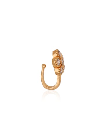AD / CZ Clip Ons (Press) Nose Ring in Rose Gold finish - SKH278