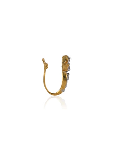 AD / CZ Clip Ons (Press) Nose Ring in Two Tone finish - SKH282