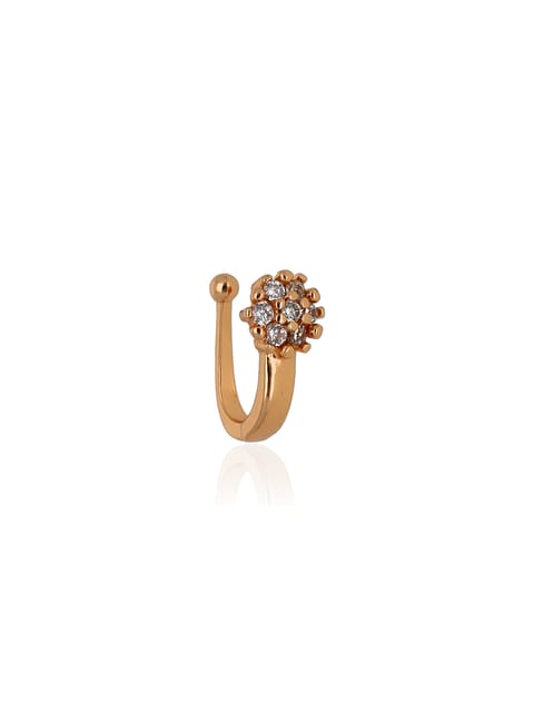 AD / CZ Clip Ons (Press) Nose Ring in Rose Gold finish - SKH285