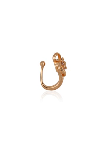 AD / CZ Clip Ons (Press) Nose Ring in Rose Gold finish - SKH289