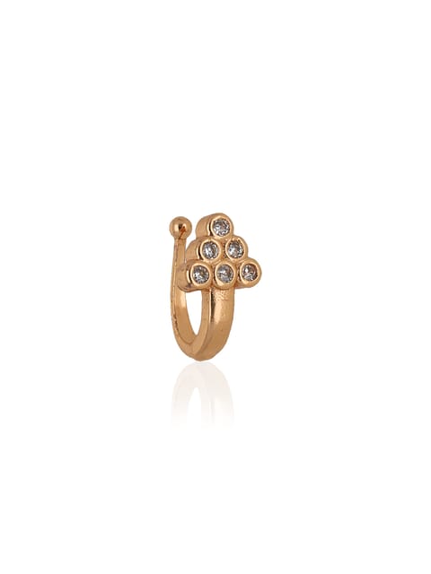 AD / CZ Clip Ons (Press) Nose Ring in Rose Gold finish - SKH287