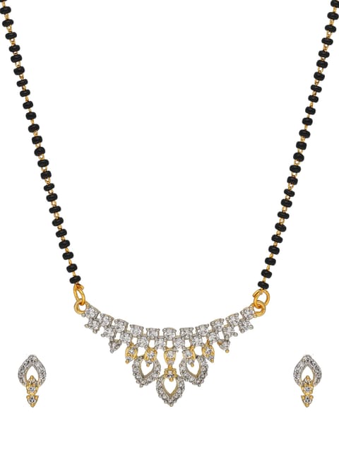 AD / CZ Single Line Mangalsutra in Two Tone finish - RRM6538TT