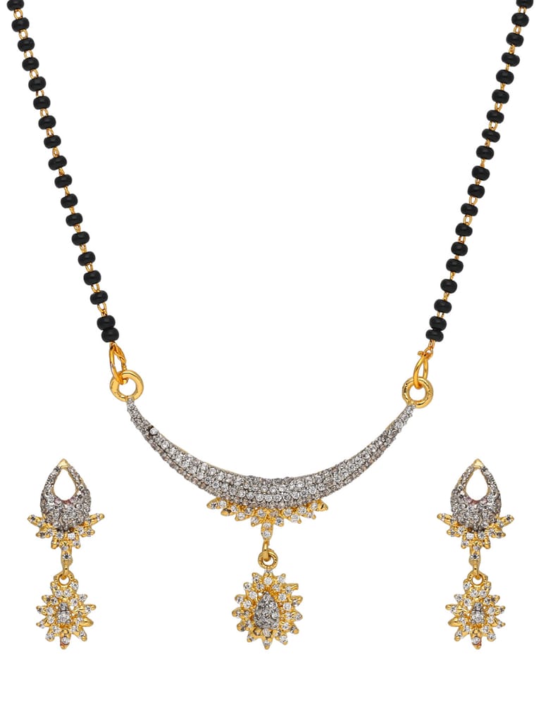 AD / CZ Single Line Mangalsutra in Two Tone finish - RRM7513TT