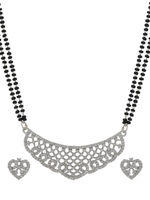 AD / CZ Double Line Mangalsutra in Rhodium finish - RRM6538RO