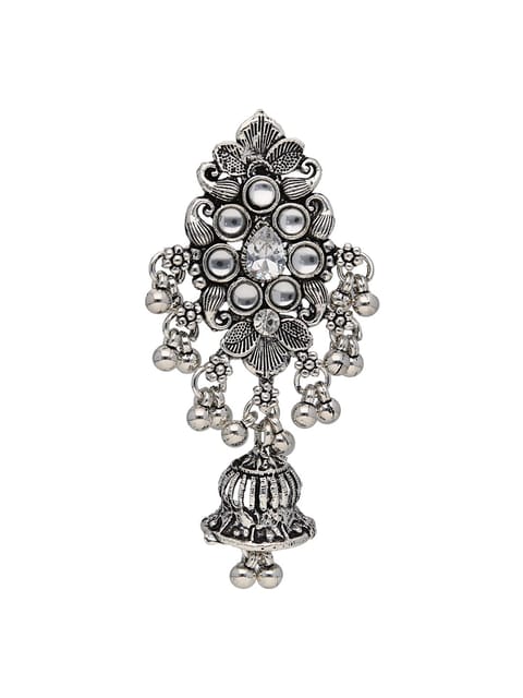 Antique Saree Pins in Oxidised Silver finish - CNB31191