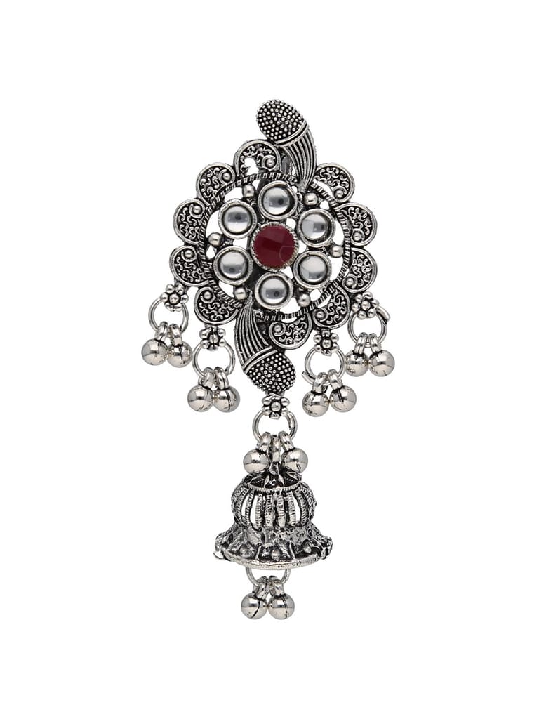 Antique Saree Pins in Oxidised Silver finish - CNB31195