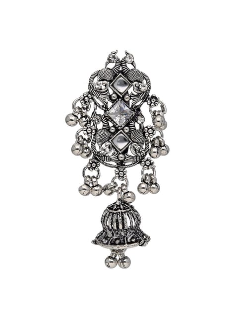 Antique Saree Pins in Oxidised Silver finish - CNB31198