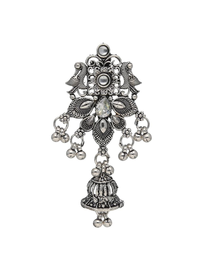 Antique Saree Pins in Oxidised Silver finish - CNB31200