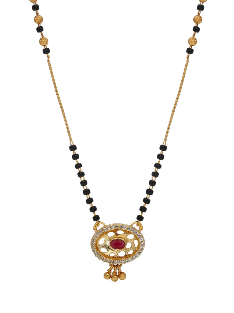 AD / CZ Single Line Mangalsutra in Gold finish - RRM7004